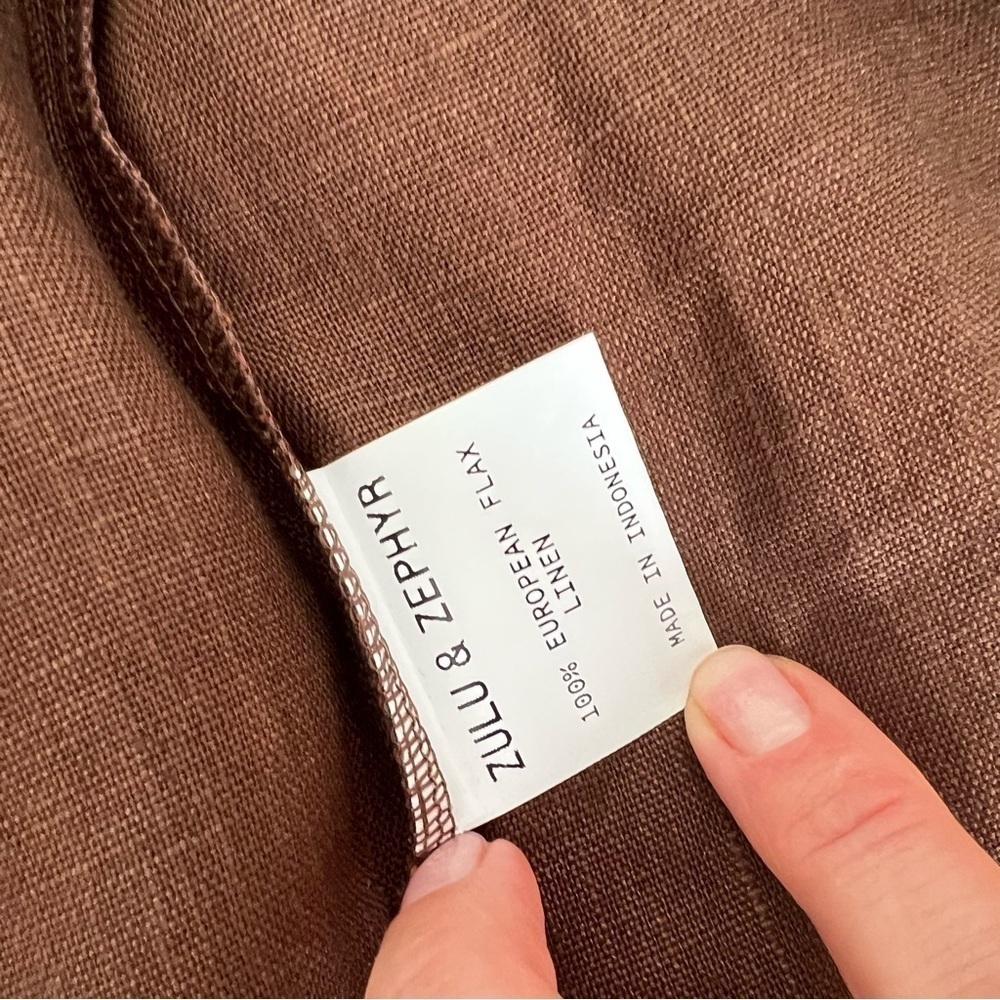 Zulu and Zephyr Chocolate Linen Wrap Skirt sz.US 4 Runs Small - Picture 10 of 12